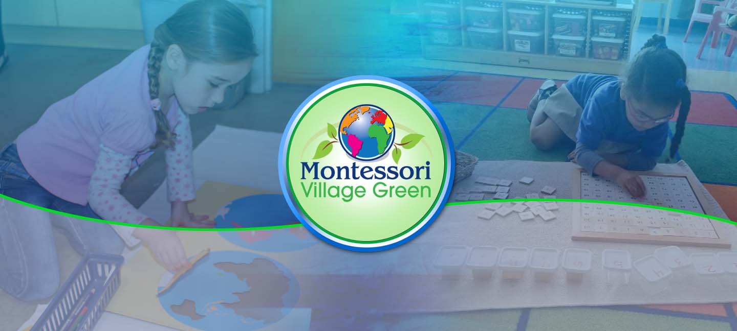 montessori preschool students working